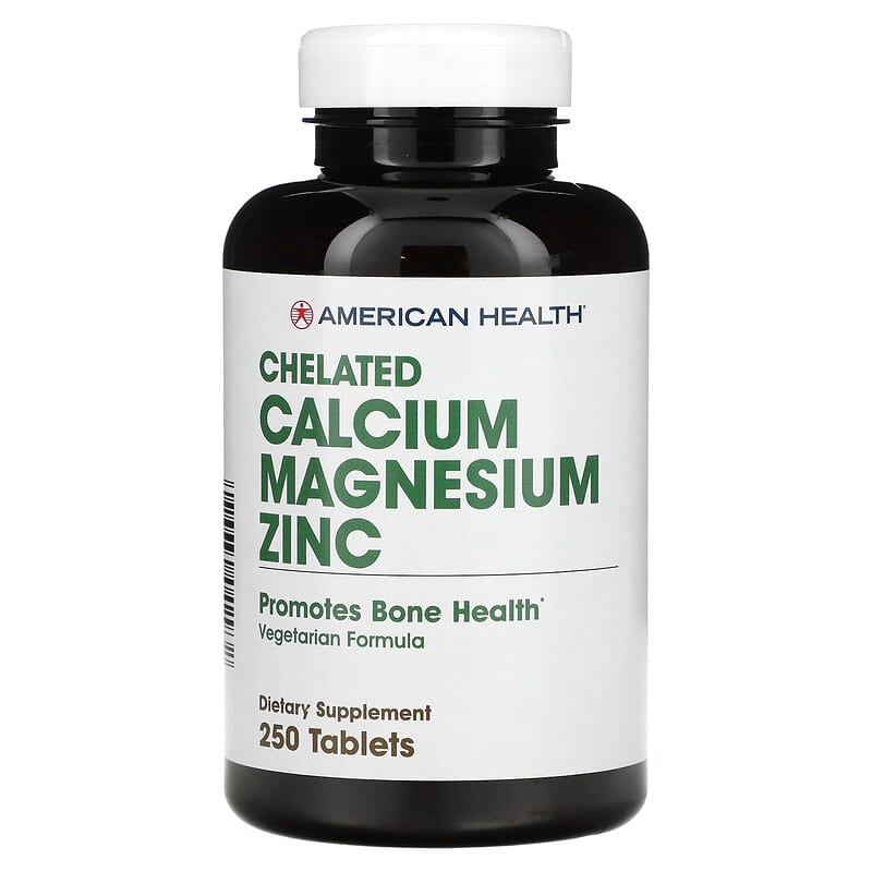 American Health Chelated Calcium Magnesium Zinc 250 Tablets 76630042932