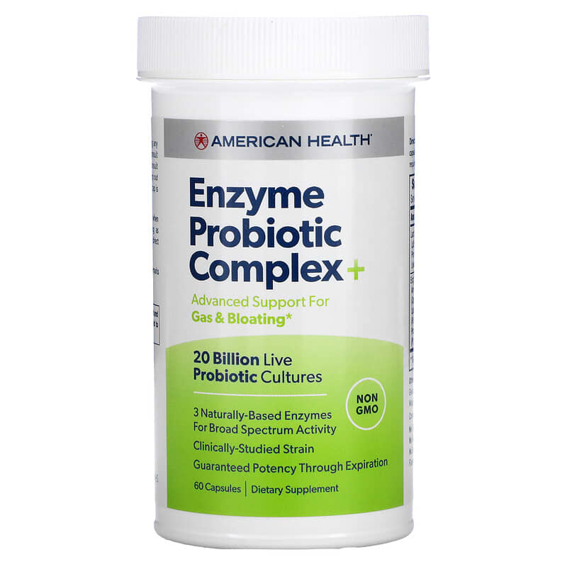 American Health, Enzyme Probiotic Complex+, 20 Billion CFU, 60 Capsules 76630300858