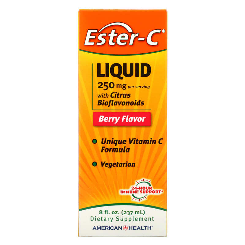 American Health Ester-C Liquid with Citrus Bioflavonoids Berry Flavor 250 mg 8 fl oz (237 ml) 76630170291