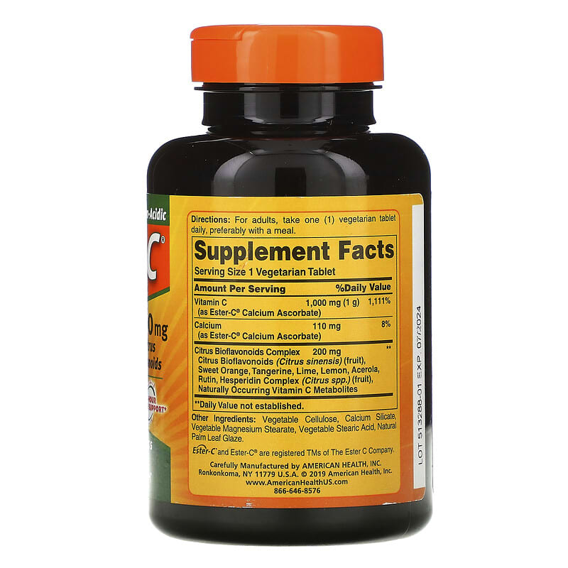 American Health, Ester-C with Citrus Bioflavonoids, 1,000 mg, 120 Vegetarian Tablets 76630169820