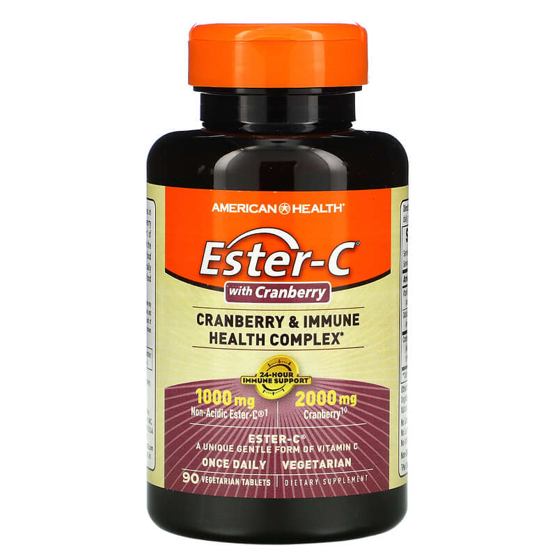 American Health, Ester-C with Cranberry, 90 Vegetarian Tablets 76630292399