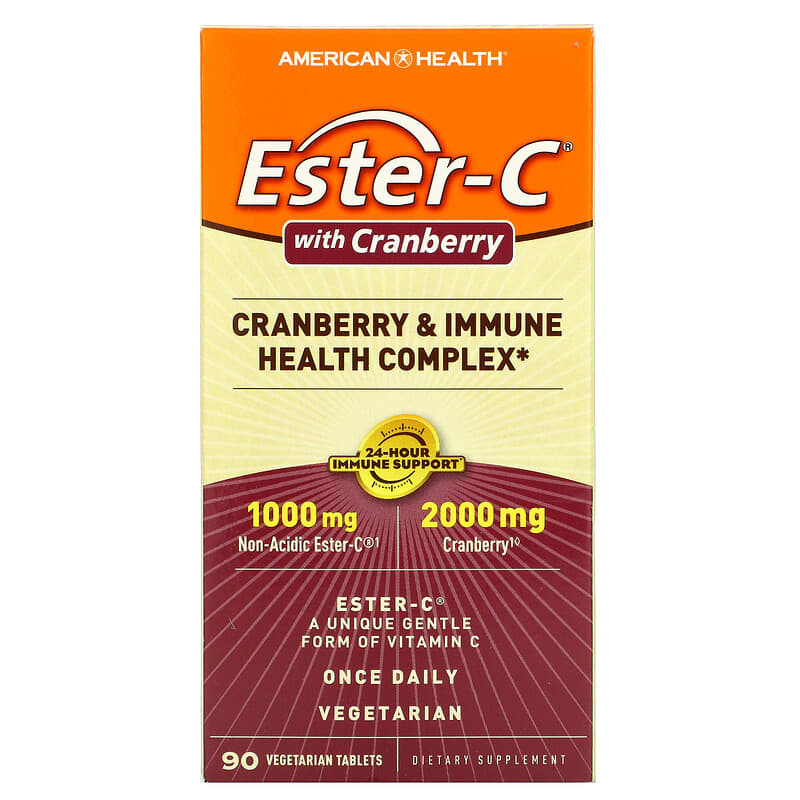 American Health Ester-C with Cranberry 90 Vegetarian Tablets 76630292399
