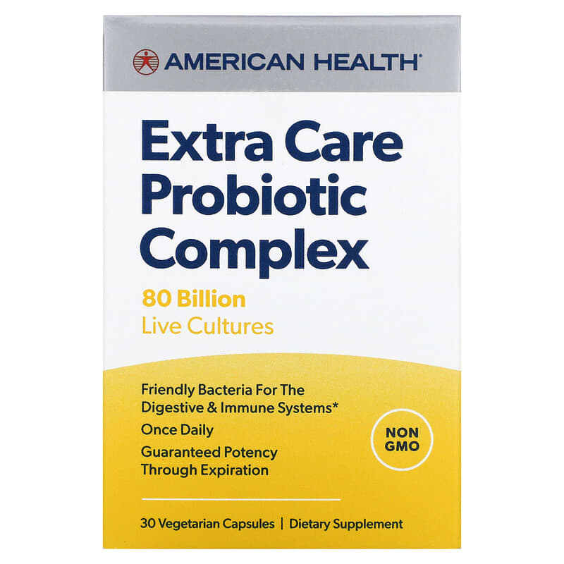 American Health Extra Care Probiotic Complex 80 Billion CFU 30 Vegetarian Capules 76630300834