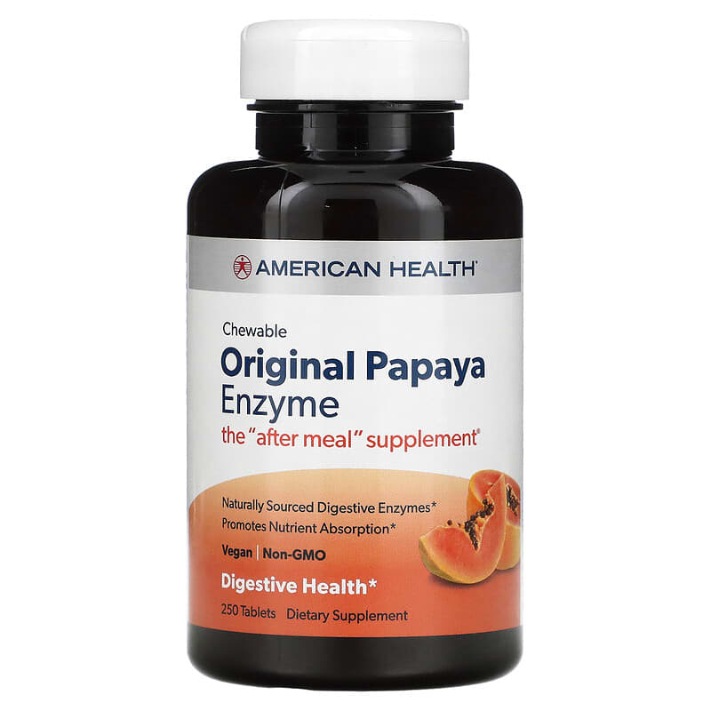 American Health Original Chewable Papaya Enzyme 250 Tablets 76630501040