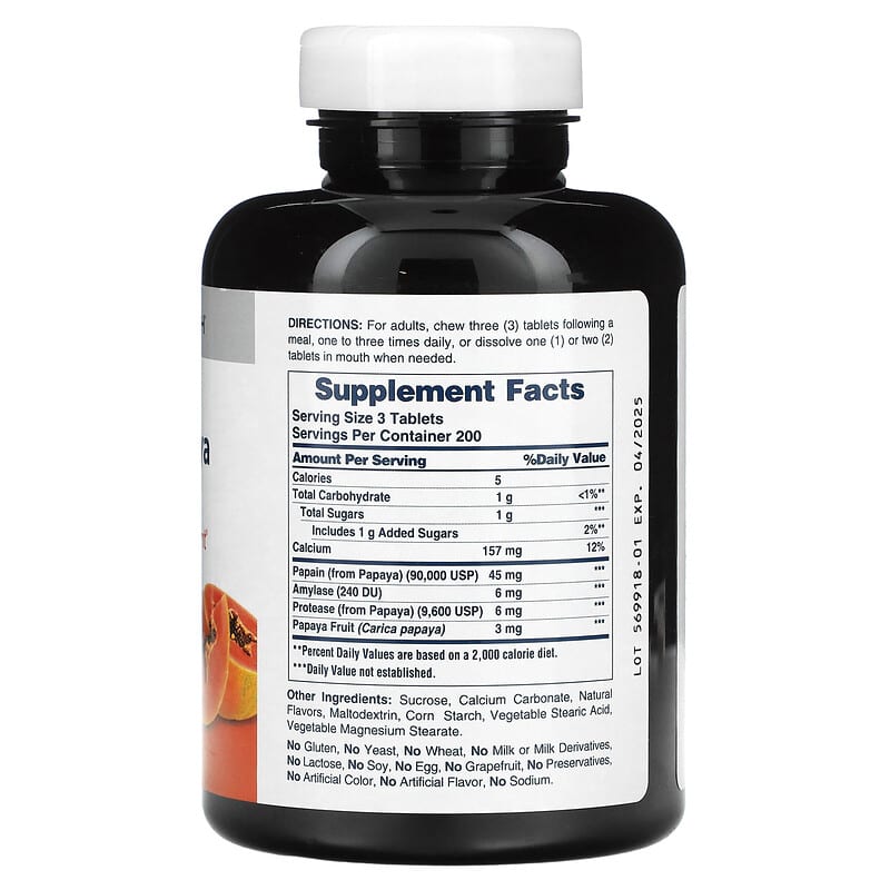 American Health, Original Chewable Papaya Enzyme, 600 Tablets 76630501057