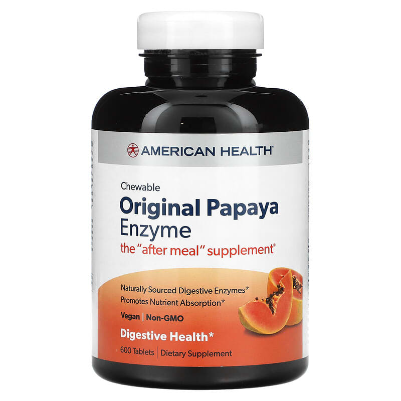 American Health Original Chewable Papaya Enzyme 600 Tablets 76630501057