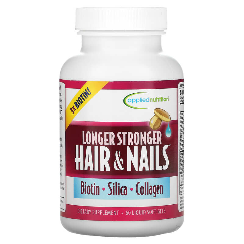 Applied Nutrition, Longer Stronger Hair & Nails, 60 Liquid Soft-Gels 710363575175