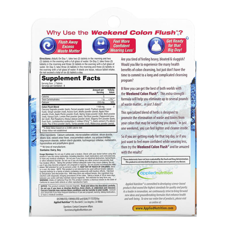 Applied Nutrition, Weekend Colon Flush, 16 Tablets 710363578893