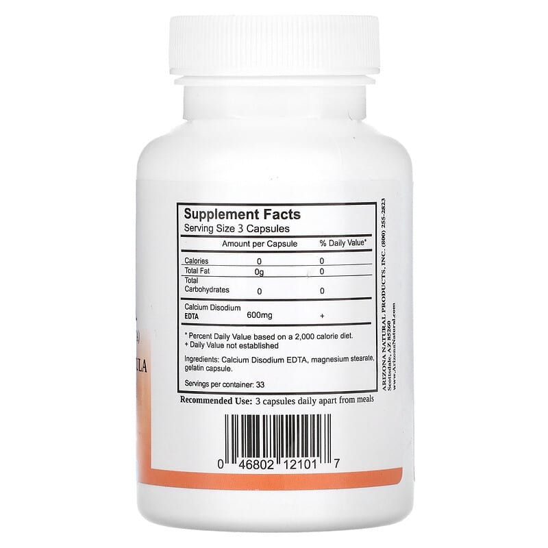 Arizona Natural, EDTA, 600 mg, 100 Capsules 46802121017