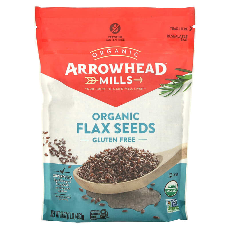 Arrowhead Mills Organic Flax Seeds Gluten Free 1 lb (453 g) 74333476849