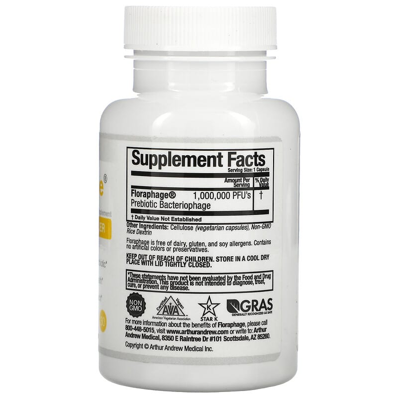 Arthur Andrew Medical, Floraphage, Probiotic Multiplier, 30 Capsules 855571001761