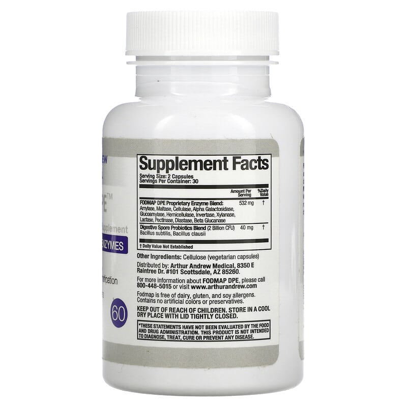 Arthur Andrew Medical, FODMAP DPE, 60 Capsules 855822008433