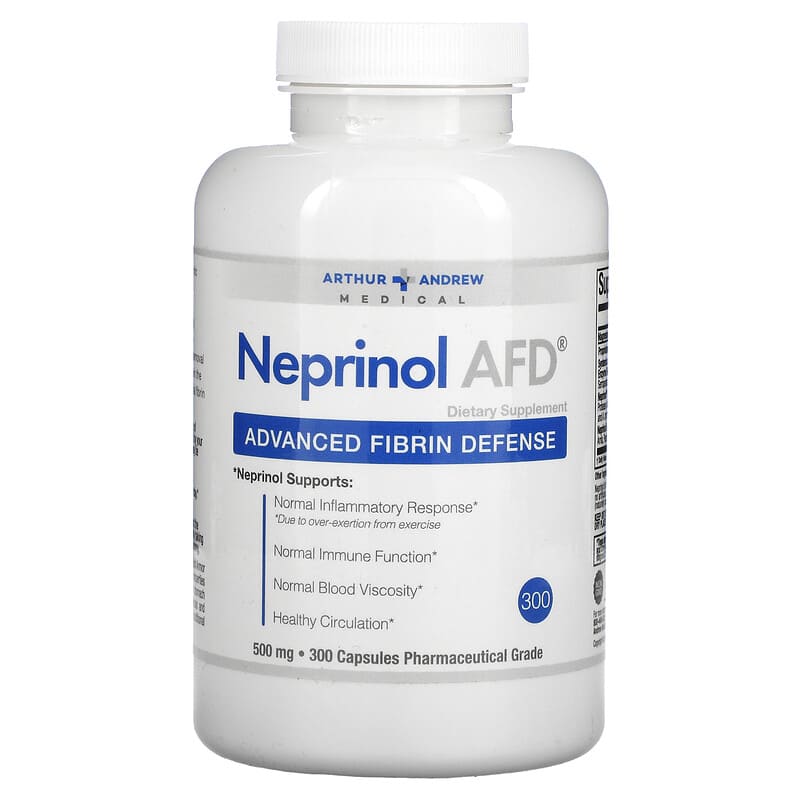 Arthur Andrew Medical Neprinol AFD Advanced Fibrin Defense 500 mg 300 Capsules 855571001006