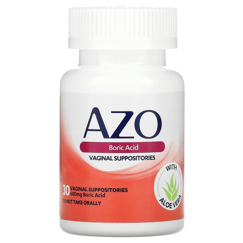 Azo, Boric Acid, Vaginal Suppositories, 600 mg, 30 Suppositories 787651760308