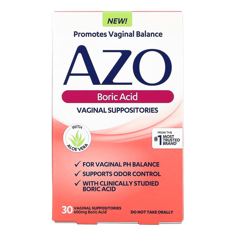 Azo Boric Acid Vaginal Suppositories 600 mg 30 Suppositories 787651760308