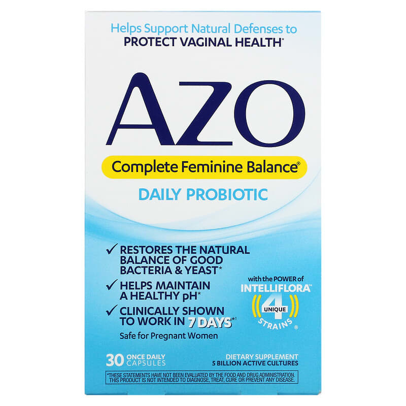 Azo Complete Feminine Balance Daily Probiotic 5 Billion 30 Once Daily Capsules 787651760162
