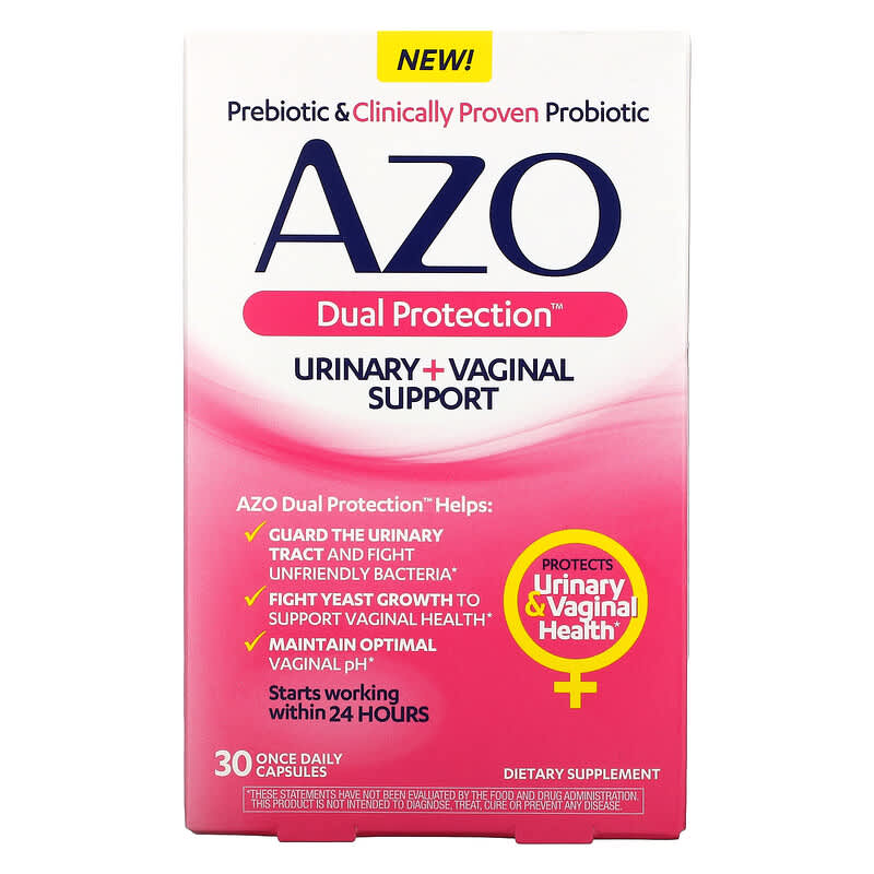 Azo Dual Protection Urinary + Vaginal Support 30 Once Daily Capsules 787651760285