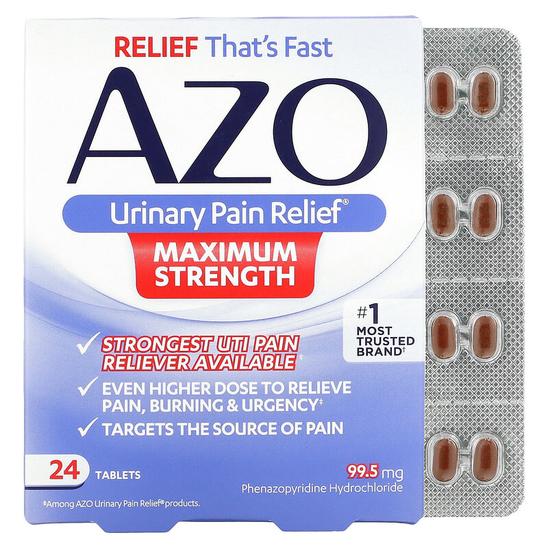 Azo Urinary Pain Relief Maximum Strength 24 Tablets 787651241531