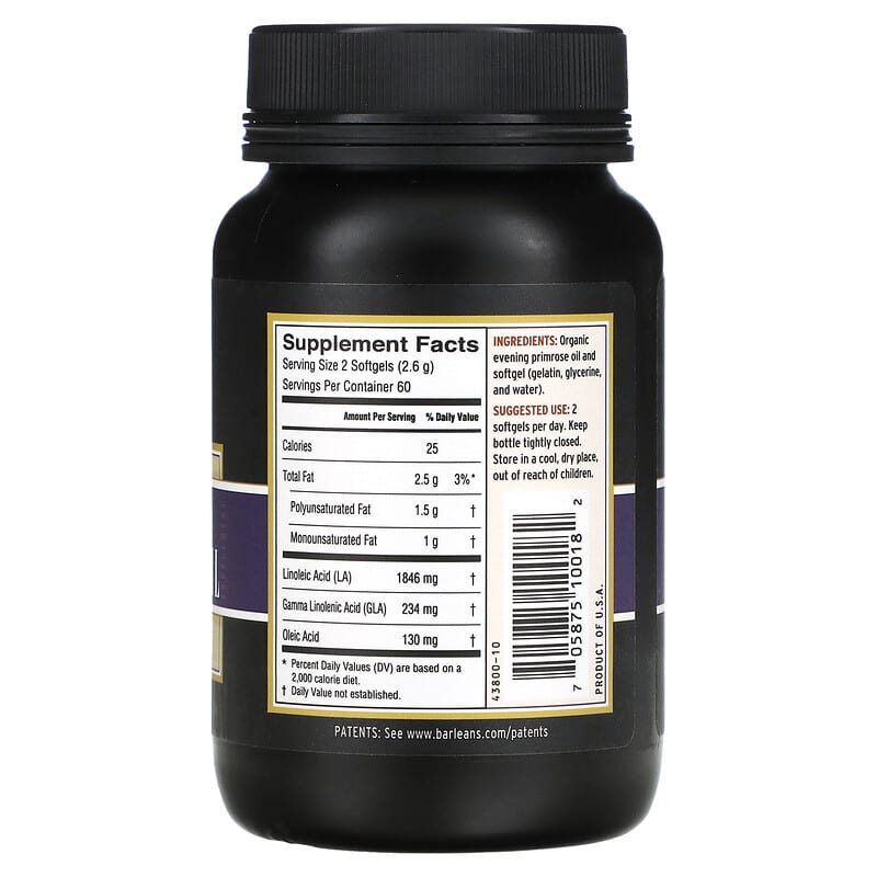 Barlean's, Evening Primrose Oil, 120 Softgels 705875100182