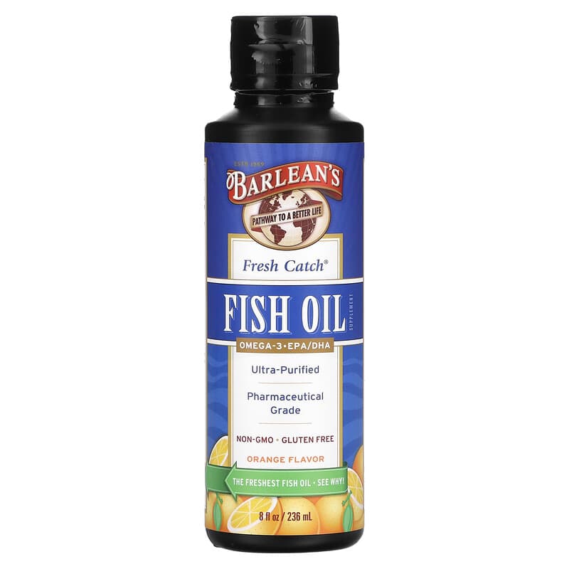 Barlean's Fresh Catch Fish Oil Omega-3 EPA/DHA Orange  8 fl oz (236 ml) 705875600019