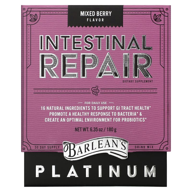 Barlean's Platinum Intestinal Repair Mixed Berry  6.35 oz (180 g) 705875800792