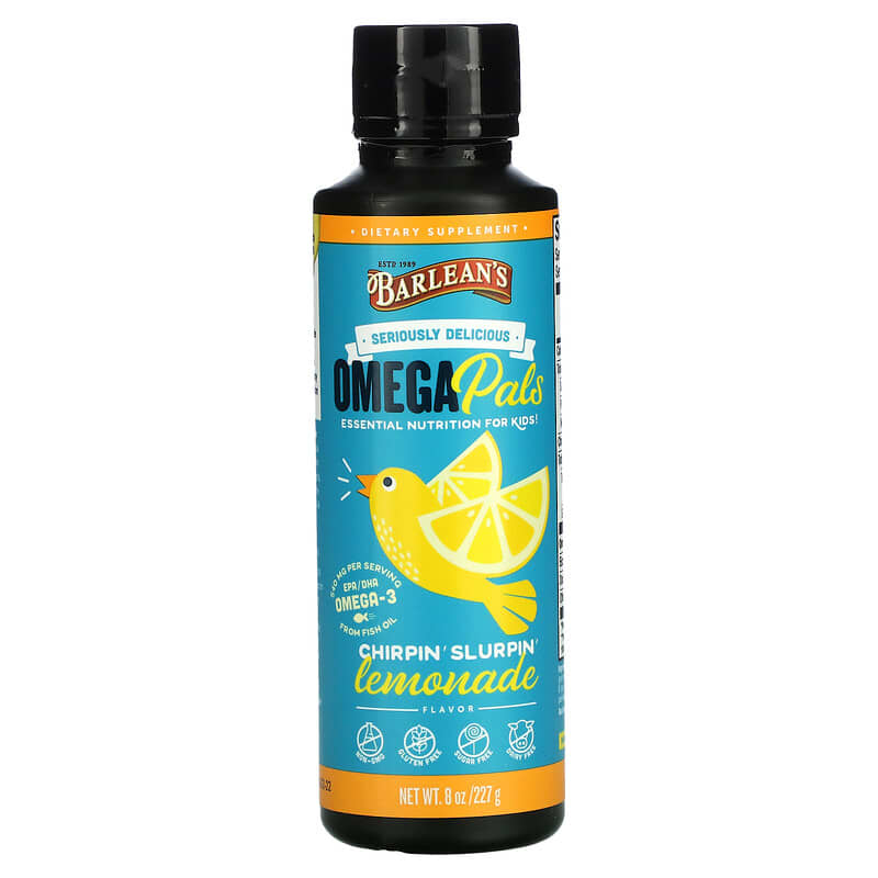 Barlean's Seriously Delicious Omega Pals Chirpin' Slurpin Lemonade  8 oz (227 g) 705875600057