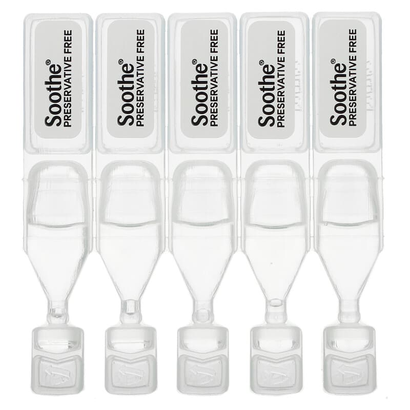 Bausch + Lomb, Soothe, Lubricant Eye Drops, Preservative Free, 30 Single-Use Vials, 0.02 fl oz (0.6 ml) Each 310119022191