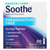 Bausch + Lomb Soothe Lubricant Eye Drops Preservative Free 30 Single-Use Vials 0.02 fl oz (0.6 ml) Each 310119022191