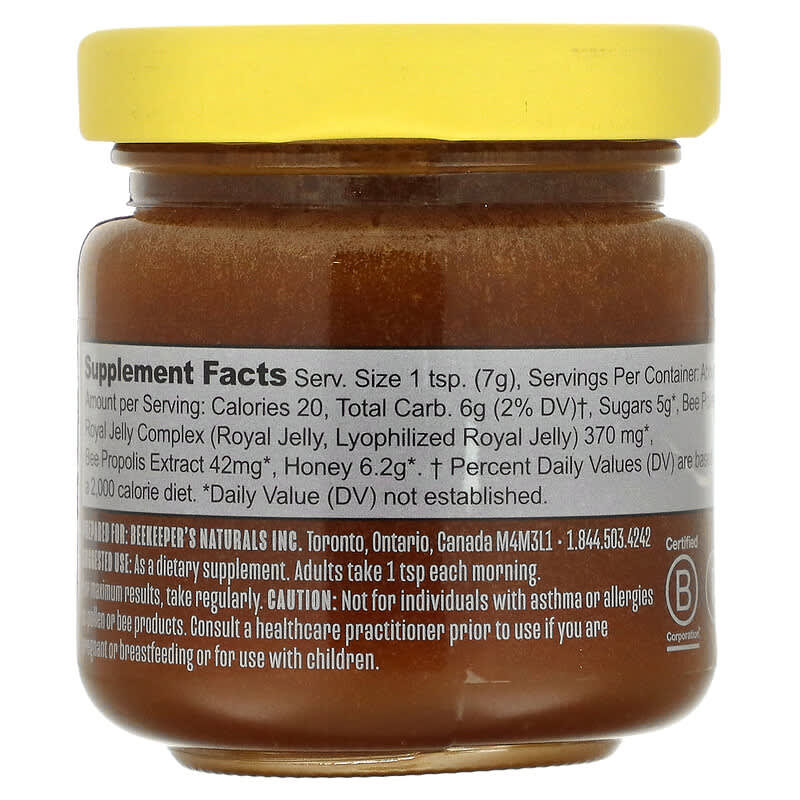 Beekeeper's Naturals, B. Powered Superfood Honey, 4.4 oz (125 g) 628055142041