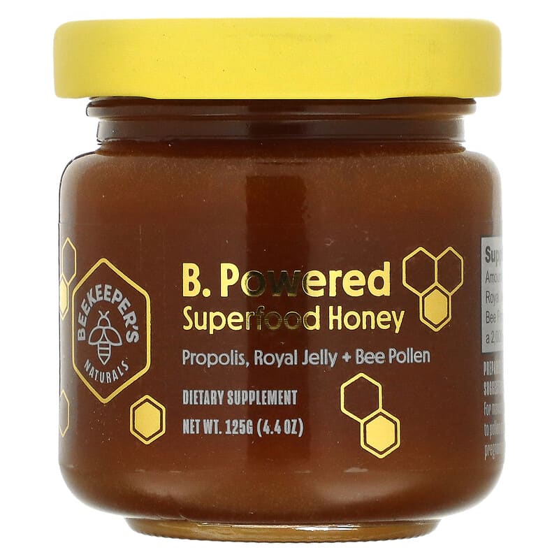 Beekeeper's Naturals B. Powered Superfood Honey 4.4 oz (125 g) 628055142041