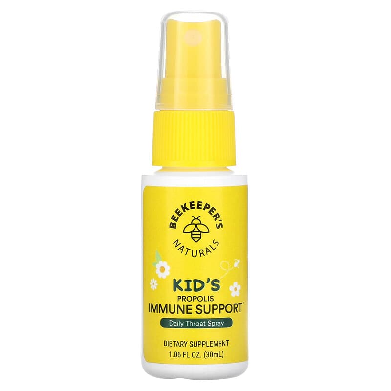 Beekeeper's Naturals, Kids, Propolis Immune Support, Daily Throat Spray, 1.06 fl oz (30 ml) 628055142195
