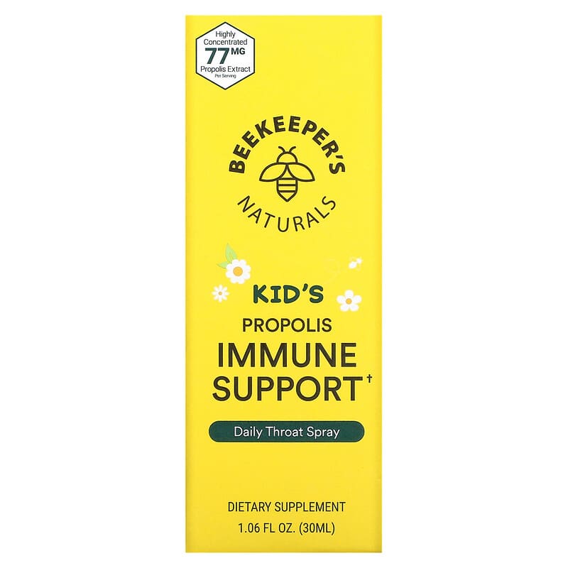 Beekeeper's Naturals Kids Propolis Immune Support Daily Throat Spray 1.06 fl oz (30 ml) 628055142195