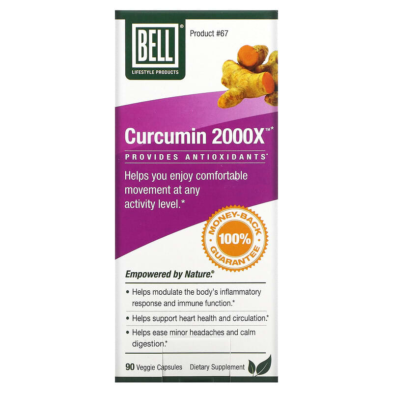 Bell Lifestyle Curcumin 2000X 90 Veggie Capsules 771733110396