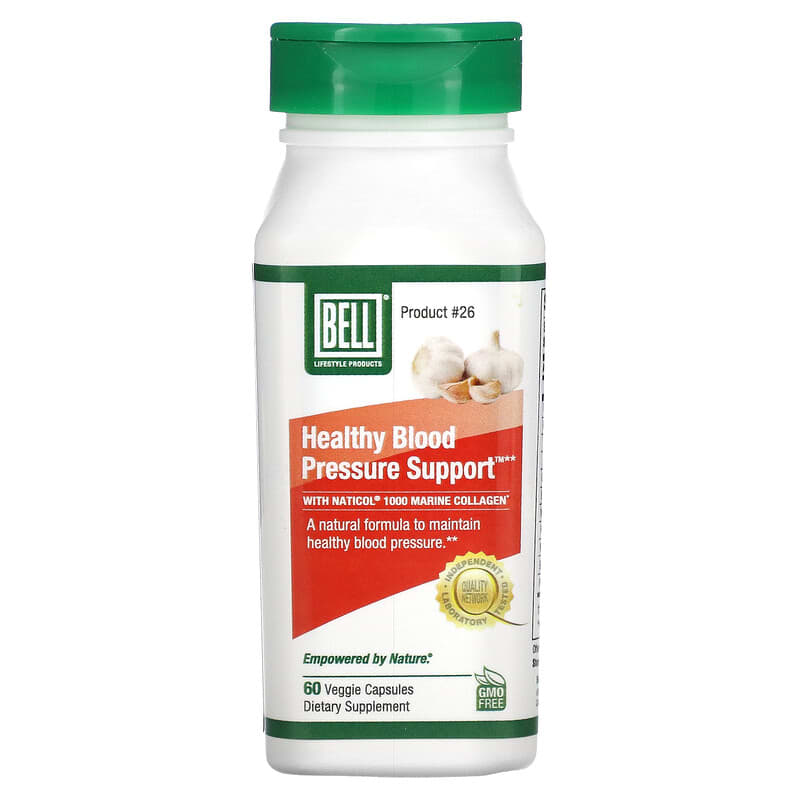 Bell Lifestyle, Healthy Blood Pressure Support, 60 Veggie Capsules 771733109086