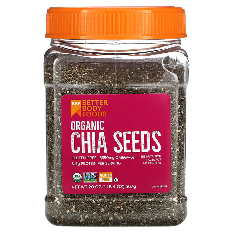 BetterBody Foods Organic Chia Seeds 20 oz (567 g) 897922002072