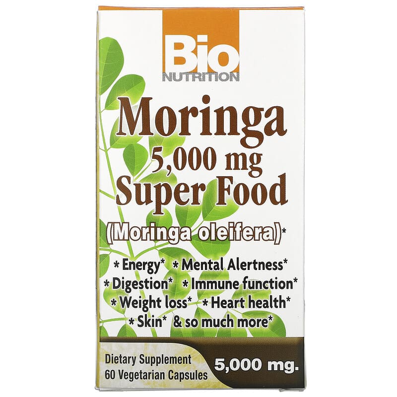 Bio Nutrition Moringa Super Food 5,000 mg 60 Vegetable Capsules 854936003129
