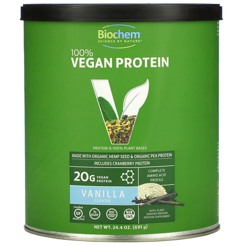 Biochem 100% Vegan Protein Vanilla 24.4 oz (691 g) 15794017950