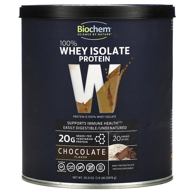 Biochem 100% Whey Isolate Protein Chocolate 1.9 lbs (878 g) 15794020028