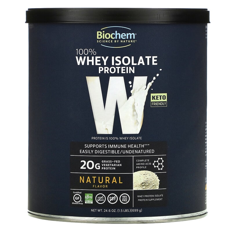 Biochem 100% Whey Isolate Protein Natural 24.6 oz (699 g) 15794018414