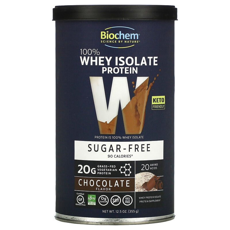 Biochem 100% Whey Isolate Protein Sugar Free Chocolate 12.5 oz (355 g) 15794020738