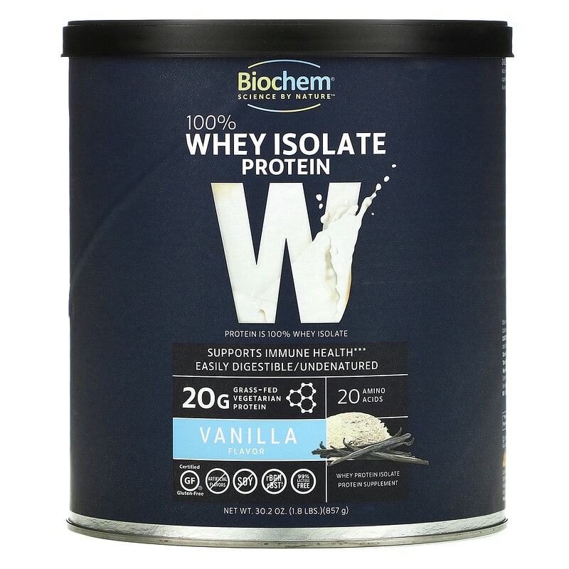 Biochem 100% Whey Isolate Protein Vanilla 30.2 oz (857 g) 15794020110
