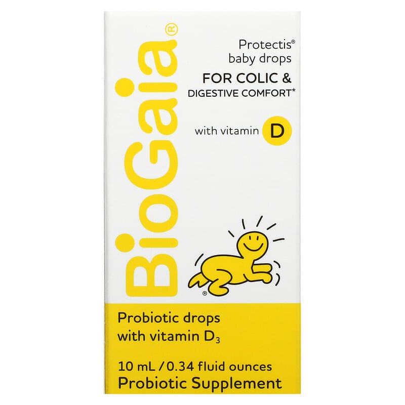 BioGaia Protectis Baby Drops For Colic & Digestive Comfort with Vitamin D 0.34 fl oz (10 ml) 602359460155