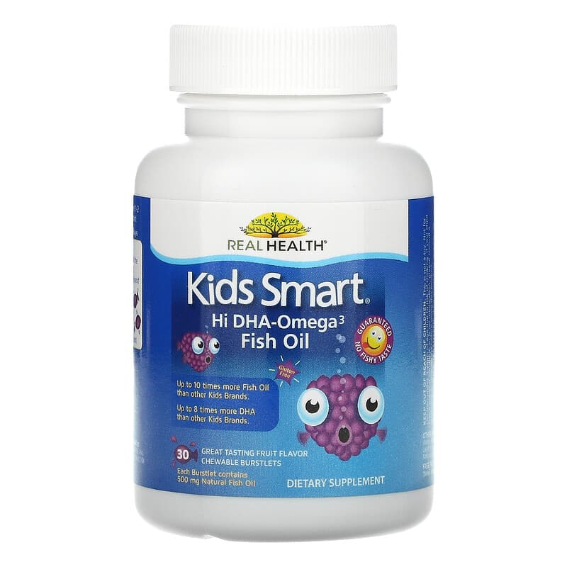 Bioglan, Kids Smart, Hi DHA-Omega 3 Fish Oil, Great Tasting Fruit Flavor, 30 Chewable Burstlets 647125805051