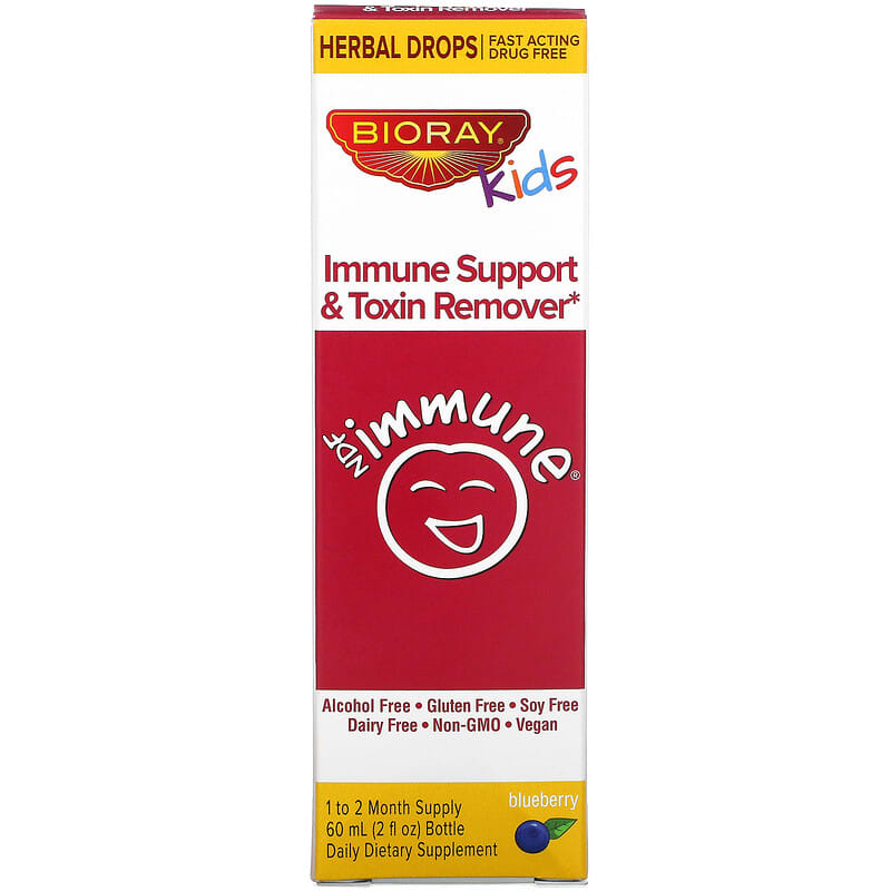 Bioray Inc. Kids Immune Support & Toxin Remover Blueberry 2 fl oz (60 ml) 752830678880
