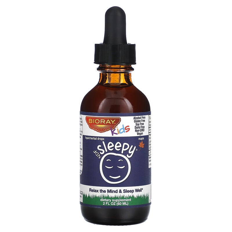 Bioray Inc., Kids, NDF Sleepy, Relax The Mind & Sleep Well, Maple, 2 fl oz (60 ml) 646858160017