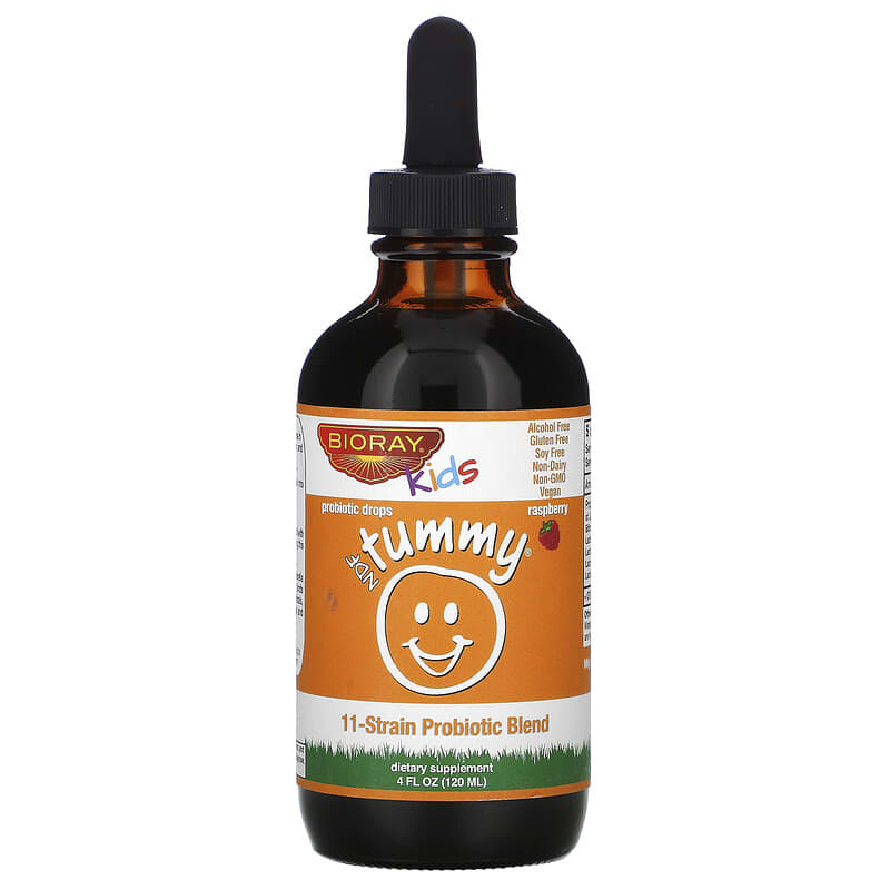 Bioray Inc. Kids NDF Tummy Raspberry 4 fl oz (120 ml) 736211465252