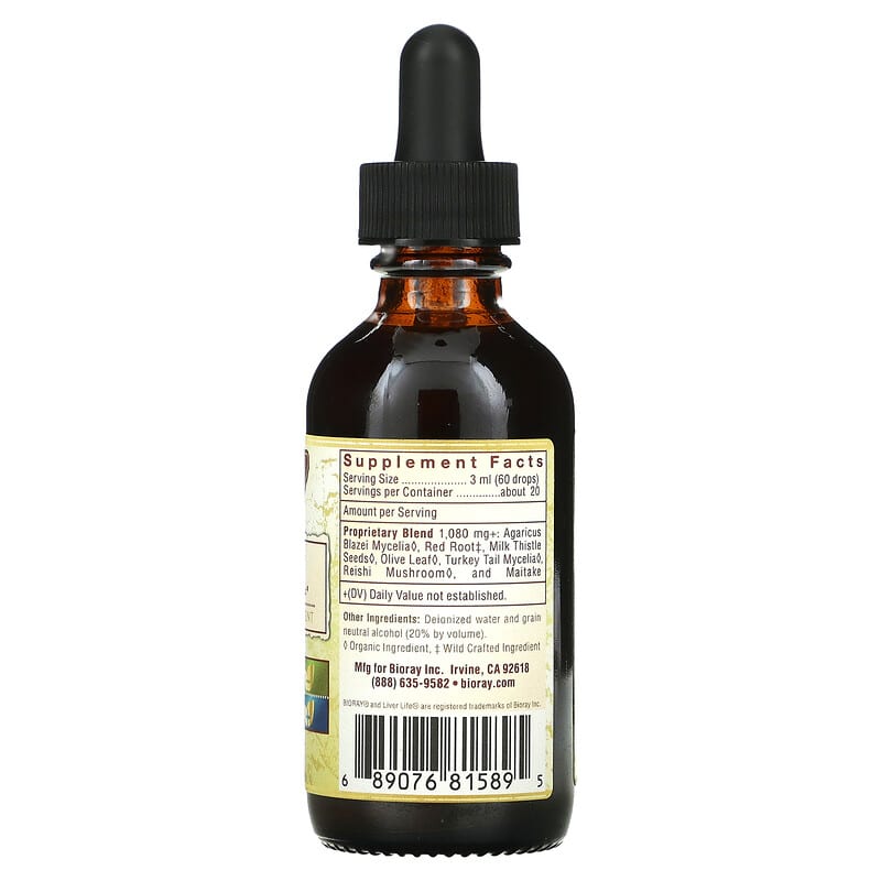 Bioray Inc., Liver Life, Revitalizing Liver Tonic, 2 fl oz (59 ml) 689076815895