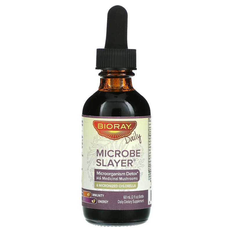 Bioray Inc., Microbe Slayer, Microorganism Detox, Alcohol Free, 2 fl oz (60 ml) 646858160062