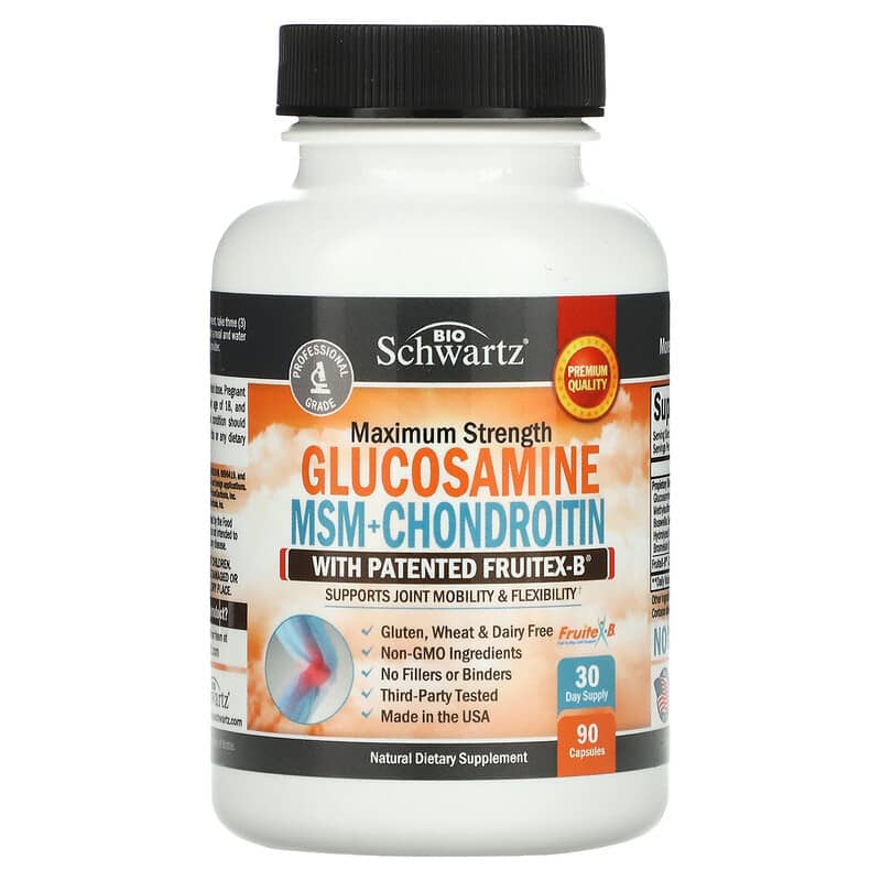 BioSchwartz, Glucosamine MSM + Chondroitin with Patented Fruitex-B, 90 Capsules 737212751214