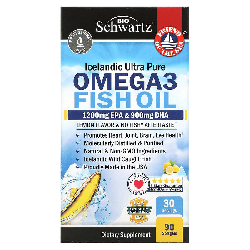 BioSchwartz Omega 3 Fish Oil Lemon  90 Softgels 737212751177